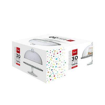 PIATTO TORTA 30CM CON PIEDE E COPERCHIO