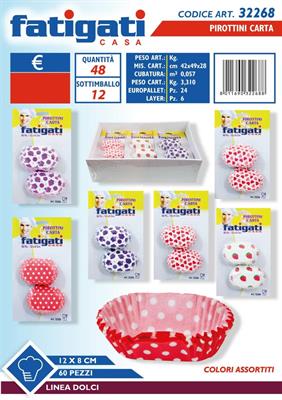 PIROTTINI IN CARTA CONF. 60PZ 12X8CM DECORI ASS.