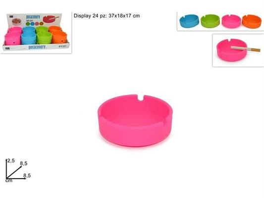 POSACENERE IN SILICONE 8,5CM 4COLORI ASS.