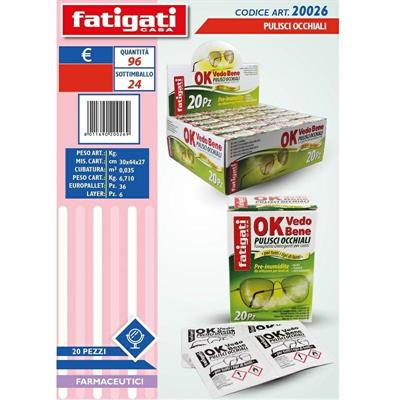 PULISCI OCCHIALI 20 PZ OK VEDO BENE