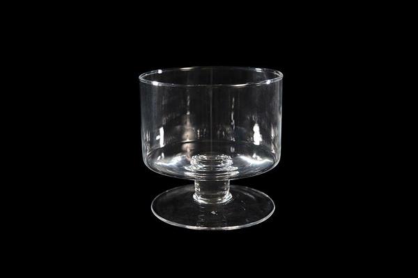 ALZATA CON PIEDE IN VETRO TRASPARENTE 15XH15CM