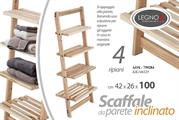 SCAFFALE LEGNO 4 MENSOLE 42 X 26 X 100 CM