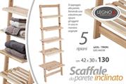 SCAFFALE LEGNO 5 MENSOLE 42 X 30 X 129 CM