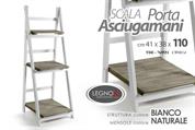 SCAFFALE LEGNO PORTA ASCIUGAMANI 41 X 110 CM
