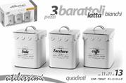 BARATTOLO TRIS IN LATTA 11X11X13CM COLORE BIANCO