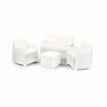SET ETNA BIANCO CON CUSCINI 2 POLTRONE/1 DIVANO/1 TAVOLINO