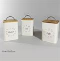BARATTOLO IN LATTA 10 X H14 CM COLORE BEIGE 3 ASS