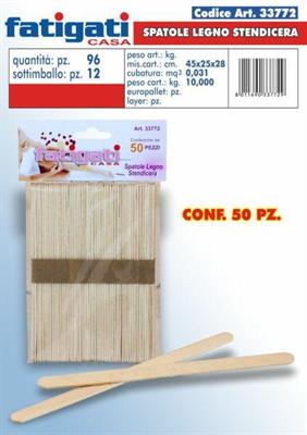 SPATOLA LEGNO STENDI CERA CONF. 50PZ