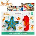 STAMPO TAGLIAPASTA PLASTICA SEA LIFE SET 2 PZ 8 CM