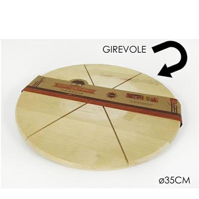 TAGLIERE TONDO GIREVOLE IN LEGNO D. 35 CM