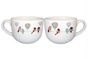 TAZZA JUMBO DECORO MONGOLFIERE D. 11,3 X H8 CM