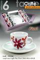 TAZZE CAFFE' CON PIATTINO CONF. 6PZ FIORI STRASS