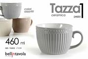 TAZZA CERAMICA 460 ML 11 X 7,4 X 7,8 CM COLORI ASS.
