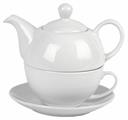 TAZZA CON TEIERA PORCELLANA BIANCA 17,5X5,5X14,3CM 400ML