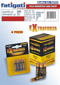 BATTERIA MINI STILO AAA EXTRAFORZA CONF. 4PZ