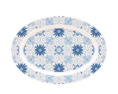 VASSOIO MELAMINA BORDO ONDULATO 36 CM DECORO VIETRI