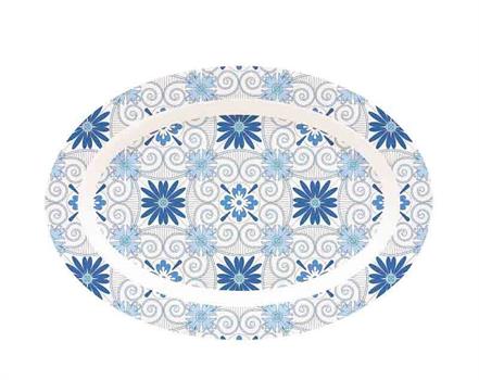 VASSOIO MELAMINA BORDO ONDULATO 36 CM DECORO VIETRI