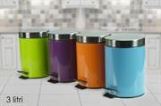 BIDONE TONDO CON PEDALE 3LT 4 COLORI ASS.