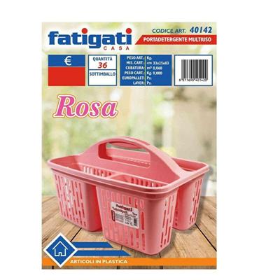 CESTINO PORTADETERGENTI MULTIUSO COLORE ROSA