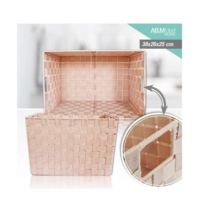 CESTO WIKER 38 X 26 X H25 CM COLORE ROSA