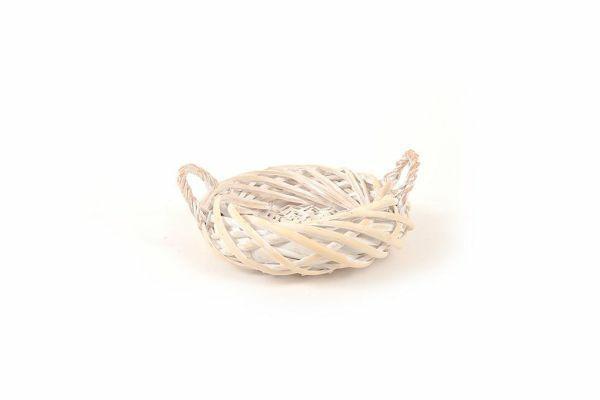 CESTINO IN VIMINI CON MANICI D. 25X27XH11CM COLORE NATURALE
