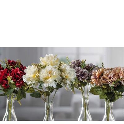 FIORE BOUQUET GAROFANI 5 FIORI 29 CM 4 COLORI ASS
