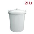 BIDONE MAXI 21 LT CON CHIUSURE BIANCO GHIACCIO