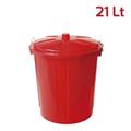 BIDONE MAXI 21 LT CON CHIUSURE ROSSO BRILLANTE