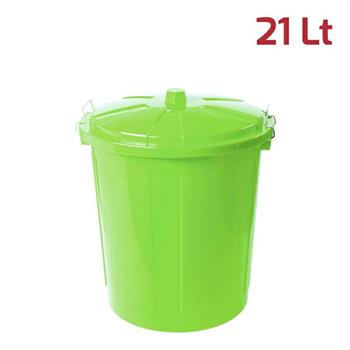 BIDONE MAXI 21 LT CON CHIUSURE VERDE BRILLANTE