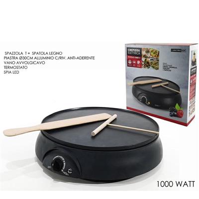 CREPIERA ELETTRICA CON DUE ACCESSORI 30 CM 1000 W