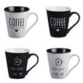 TAZZA MUG 9 X H10 CM 2 COLORI E DECORI ASS