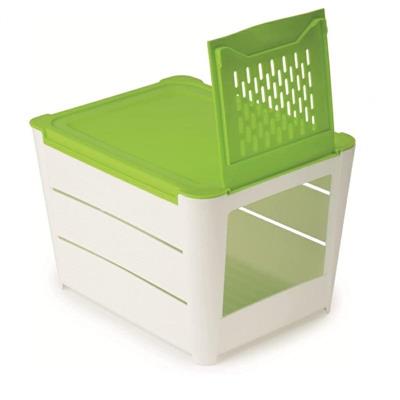 CONTENITORE PORTAPATATE 3 KG BIANCO/VERDE