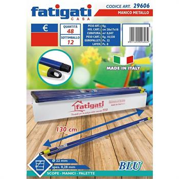 BASTONE MANICO METALLO 130 CM BLUE