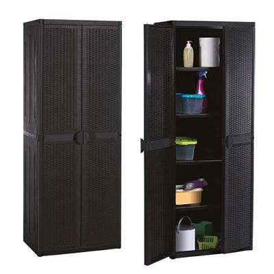 ARMADIO RATTAN SYSTEM 4 RIPIANI COLORE MOKA