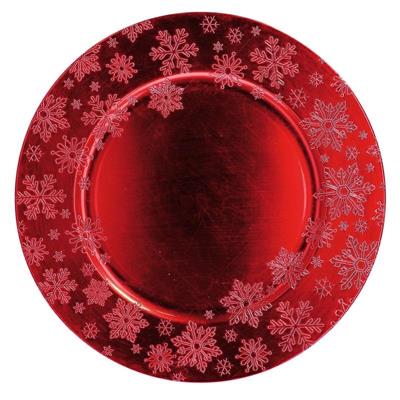 SOTTOPIATTO TONDO PLASTICA ROSSO 33 CM