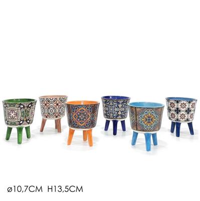 CASPO DECORO MAIOLICA 10,7XH13,5 CM 6 DECORI ASS