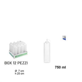DOSATORE PER SALSE DI PLASTICA TRASPARENTE 750 ml