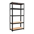 SCAFFALE IN METALLO 5 RIPIANI MDF 90X40X180 CM NERO