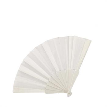 VENTAGLIO PLASTICA E STOFFA BIANCO 23 CM