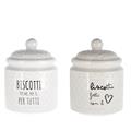 BARATTOLO BISCOTTIERA CERAMICA 15 X H20 CM 2 DECORI ASS