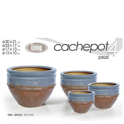 CASPO SET 4 PZ DECORO BICOLORE