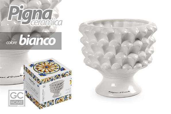 VASO CERAMICA PIGNA 17X15 CM BIANCO