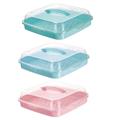 CONTENITORE IN PLASTICA PER ALIMENTI 35X35XH10 CM 3 COLORI A