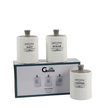 BARATTOLO IN CERAMICA 750 ML SET 3PZ