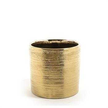 VASO IN CERAMICA D. 14 X H 13 CM COLORE ORO