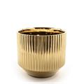 VASO IN CERAMICA GRANDE D.22XH20 CM COLORE ORO