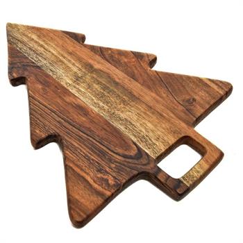 TAGLIERE IN LEGNO NATURALE ALBERO NATALIZIO 40X29X1,5 CM