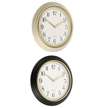 OROLOGIO DA PARETE IN PLASTICA D. 45 CM 2 COLORI ASS