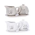 SET TAVOLA CERAMICA VASSOIO/ZUCCHERIERA/LATTIERA 2 ASS