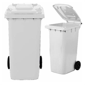 BIDONE CARRELLATO RACCOLTA DIFFERENZIATA 120 LT BIANCO